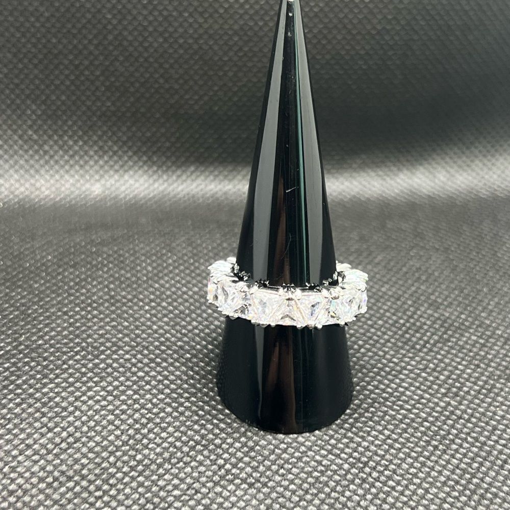 Silver Zirconium Eternity Ring-Bold and Brilliant - Picture 9 of 9